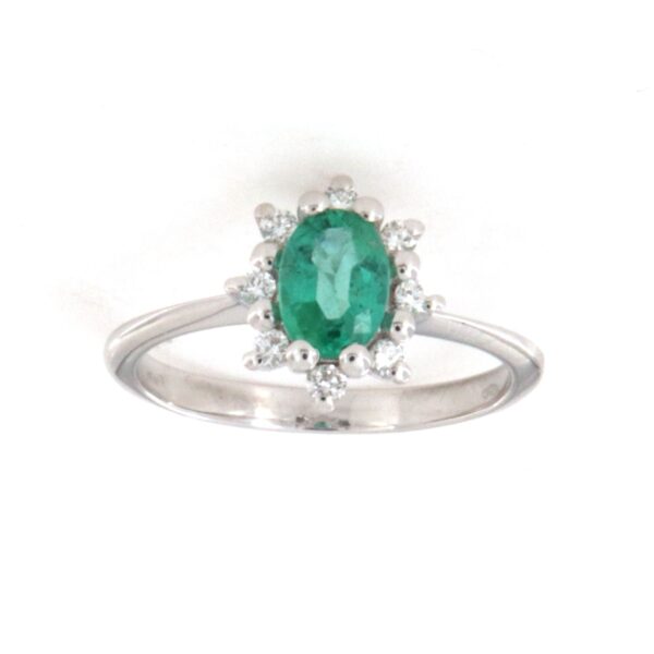Anello Oro Smeraldo Diamanti PGgioielli