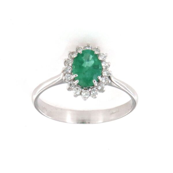 Anello Oro Smeraldo Diamanti PGgioielli
