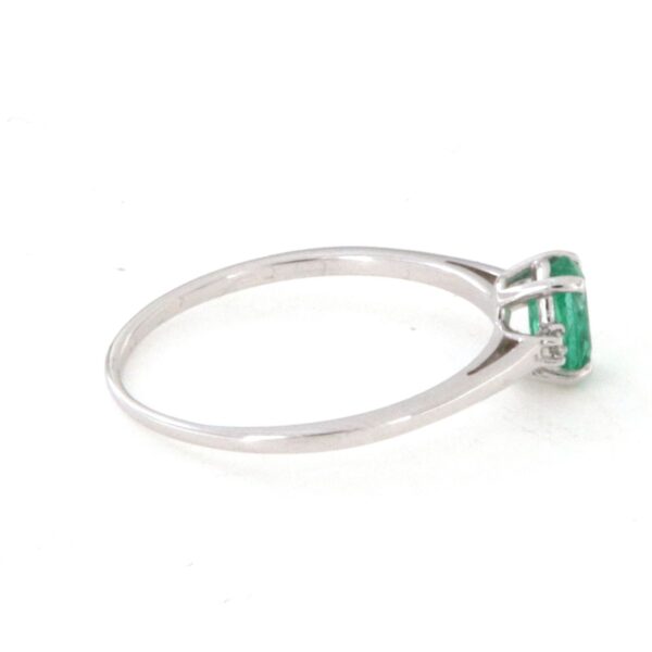 Anello Oro bianco 18  Smeraldo e Diamanti - immagine 7