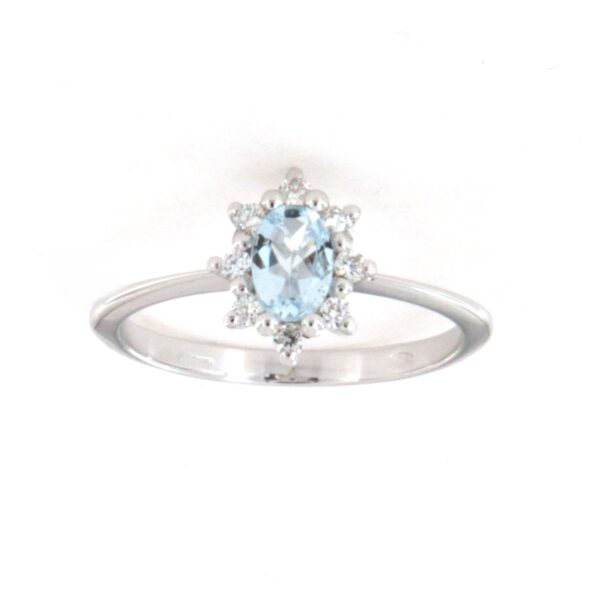 Anello Oro Acquamarina Diamanti PGgioielli