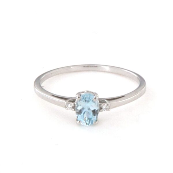 Anello Oro  Acquamarina Diamanti - immagine 3