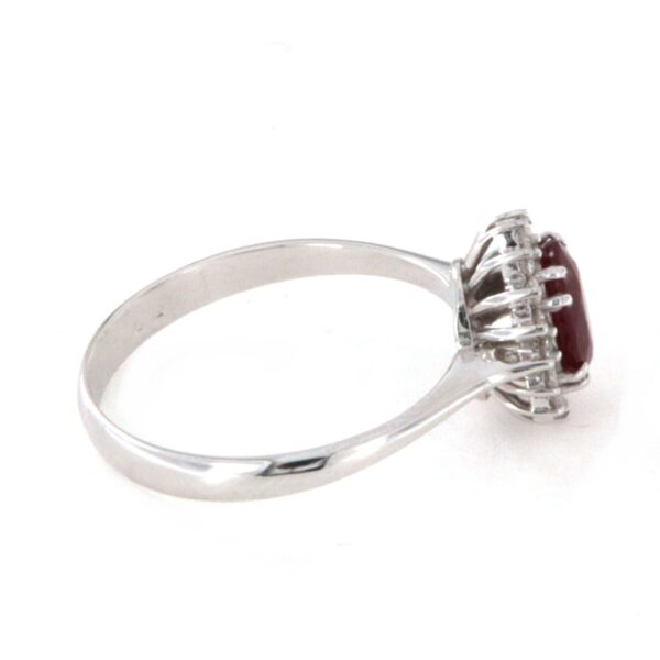 Anello in oro bianco 18 kt  Rubino Diamanti - immagine 7