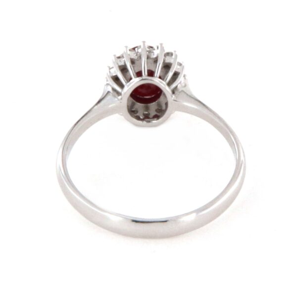 Anello in oro bianco 18 kt  Rubino Diamanti - immagine 6
