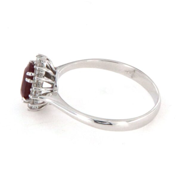 Anello in oro bianco 18 kt  Rubino Diamanti - immagine 5