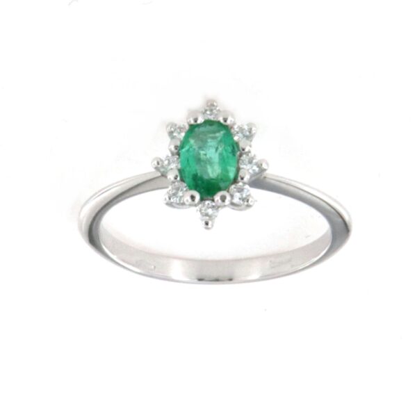 Anello Oro Smeraldo Diamanti PGgioielli