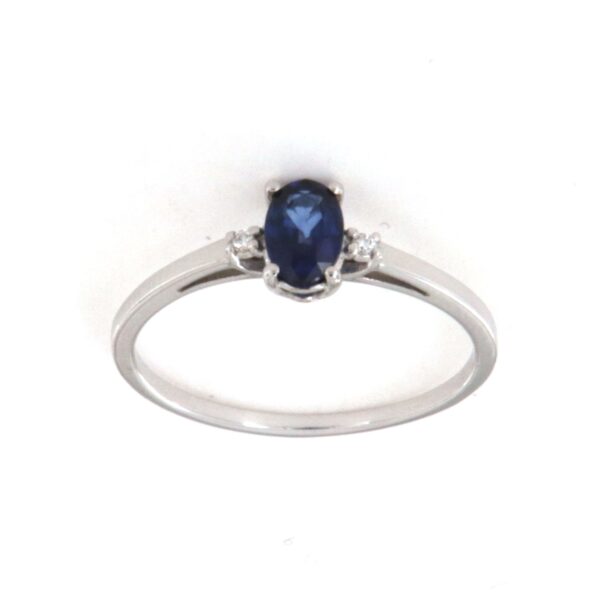 Anello Oro Zaffiro Diamanti PGgioielli