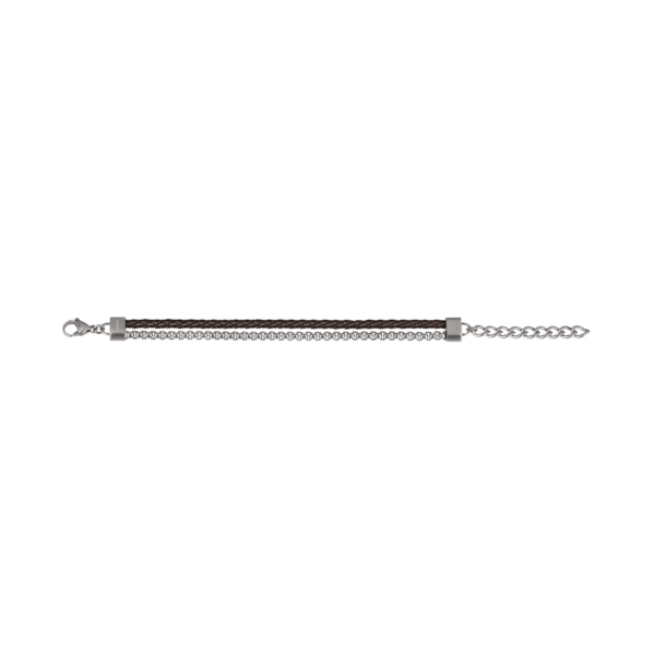Bracciale B Mix SS Pelle Marrone Breil