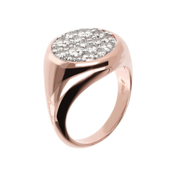 Anello Polished CZ Gemstone Round Bronzallure