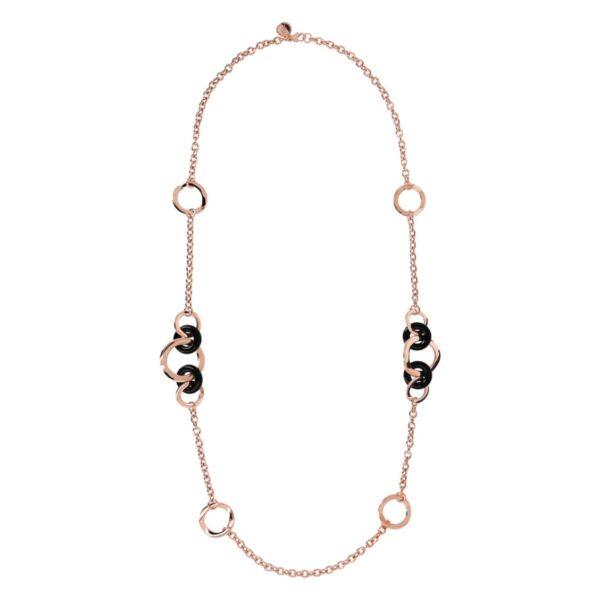 Collana Shiny Black Onyx Gemstone Wavy Bronzallure
