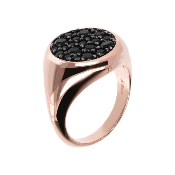 Anello Polished CZ Gemstone Round Bronzallure