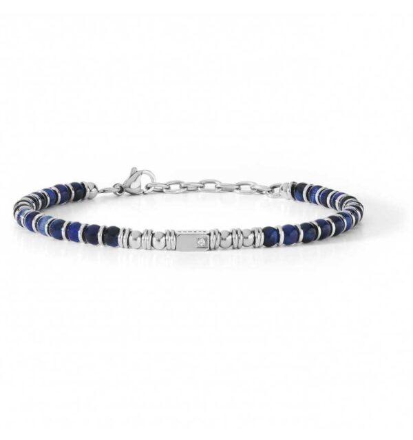 Bracciale Uomo Acciaio Agata Blu Comete UBR887