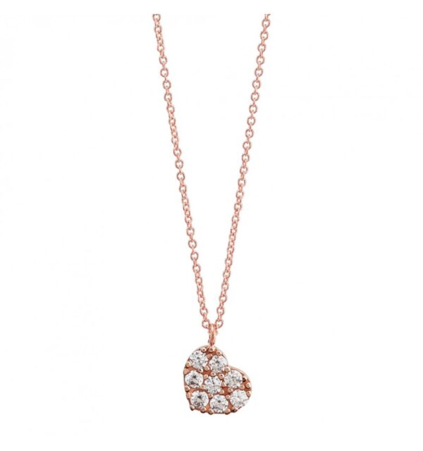 Collana Pendente Cuore Oro Rosè Ambrosia AGZ377