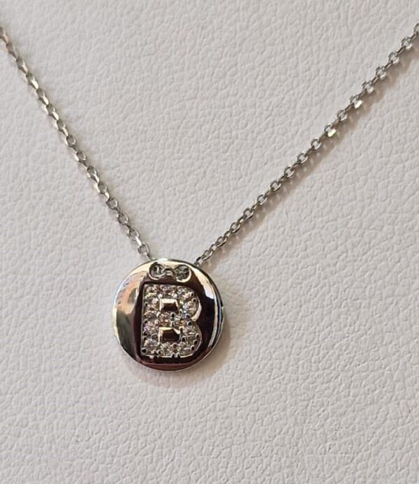 Collana Piastrina "B" Pavè Versari Accessories