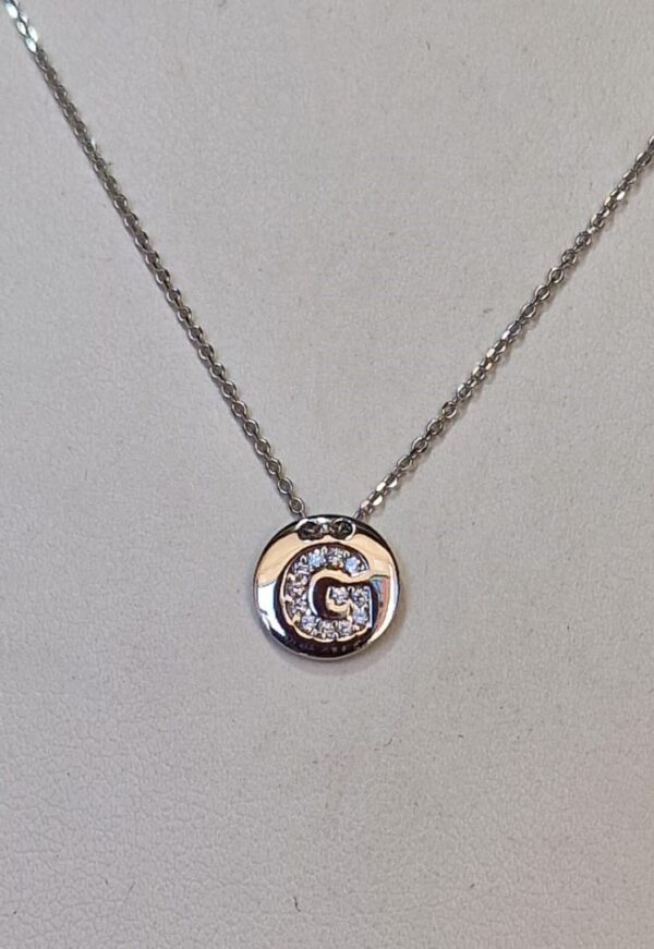 Collana Piastrina "G" Pavè Versari Accessories
