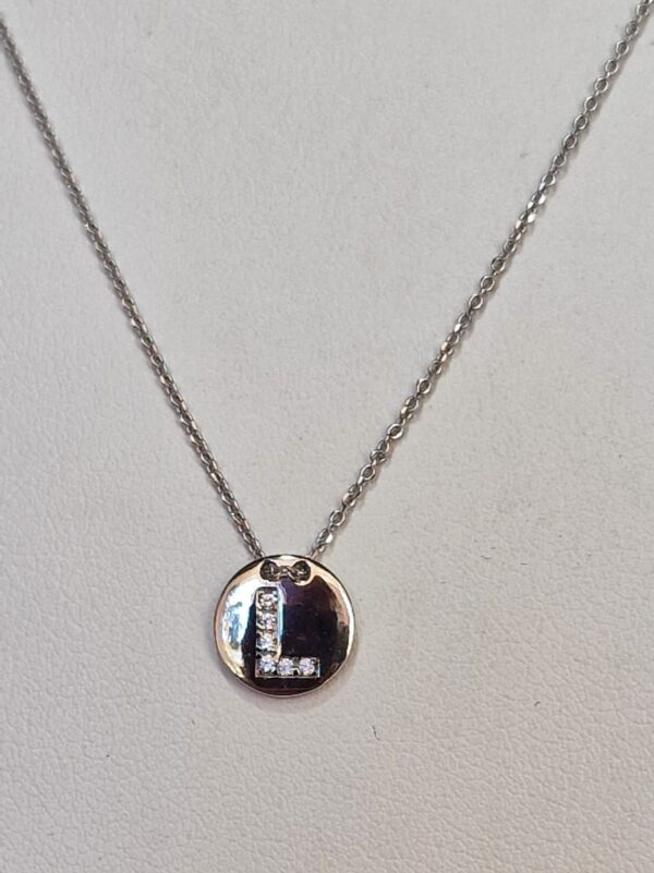 Collana Piastrina "L" Pavè Versari Accessories