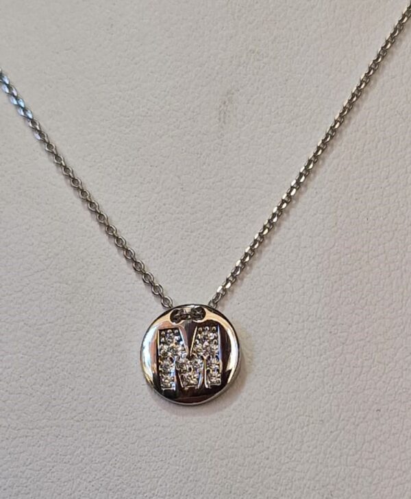 Collana Piastrina "M" Pavè Versari Accessories