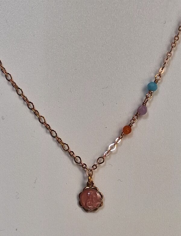 Collana Pendente Fiore Rosa Sacramore
