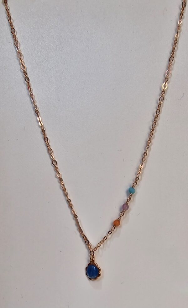 Collana Pendente Fiore Azzurro Sacramore