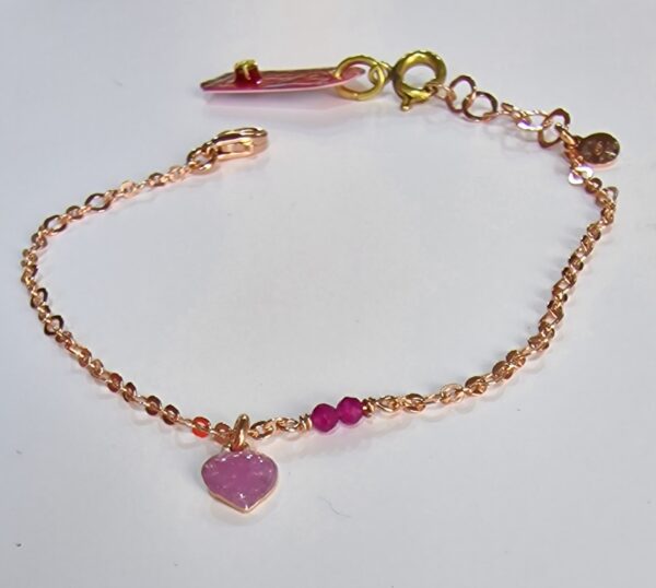 Bracciale Ciondolo Cuore Viola Sacramore