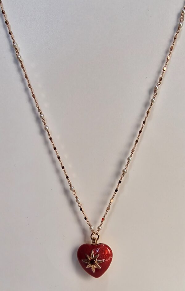 Collana Pendente Cuore Rosso Sacramore