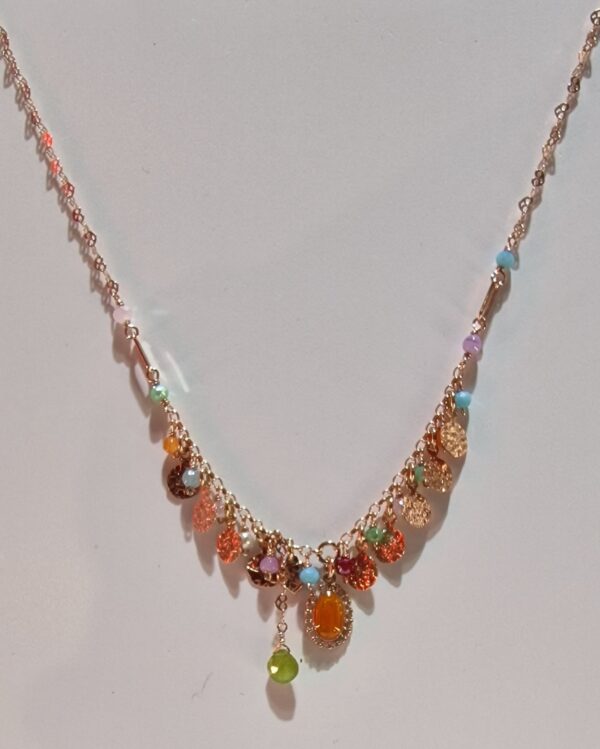 Collana Ciondolo Pietra Arancione Perle Sacramore