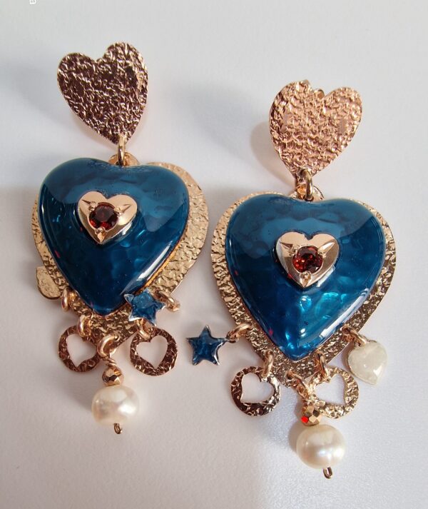 Orecchini Cuore Blu Sacramore