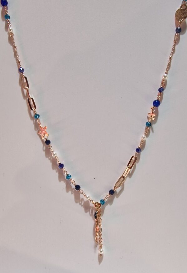 Collana Pendente Stella Blu Perle Sacramore