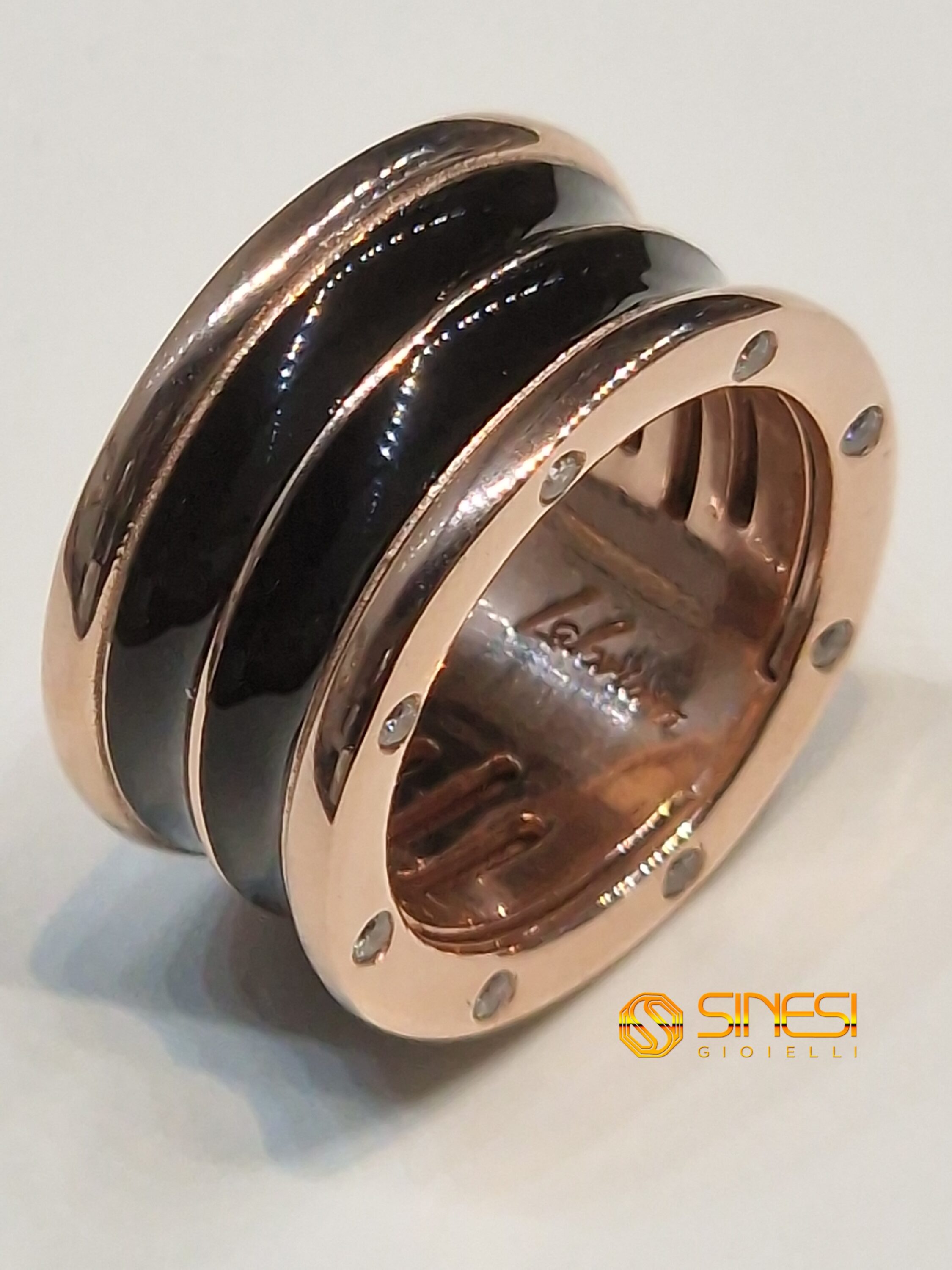 Fascia Argento 925 Doppio Smalto A Fuoco E Zirconi