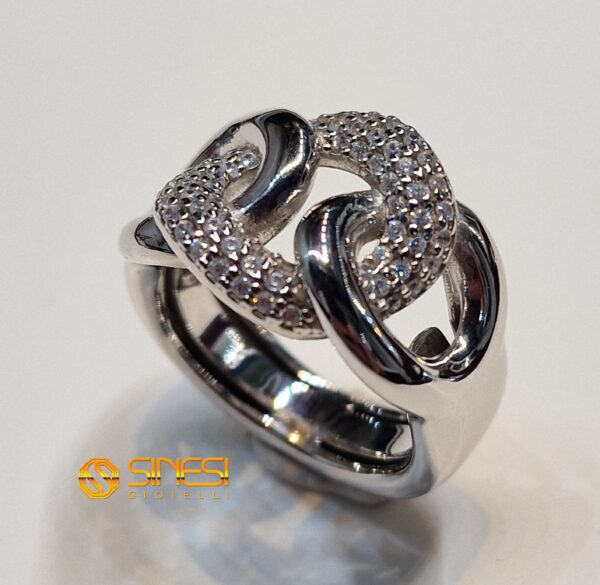 Anello Argento 925 Con Zirconi Bianchi Mis 17 1053