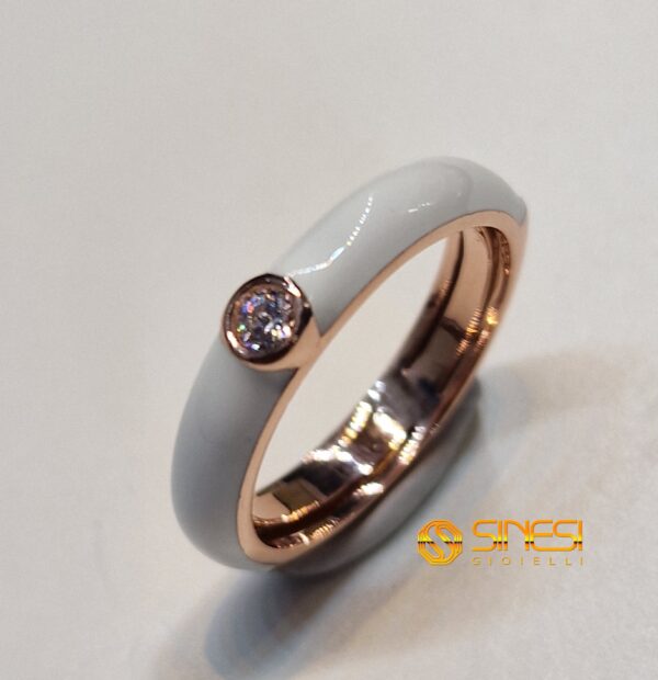 Fascetta Argento 925 Smalto A Fuoco Color Bianco Z
