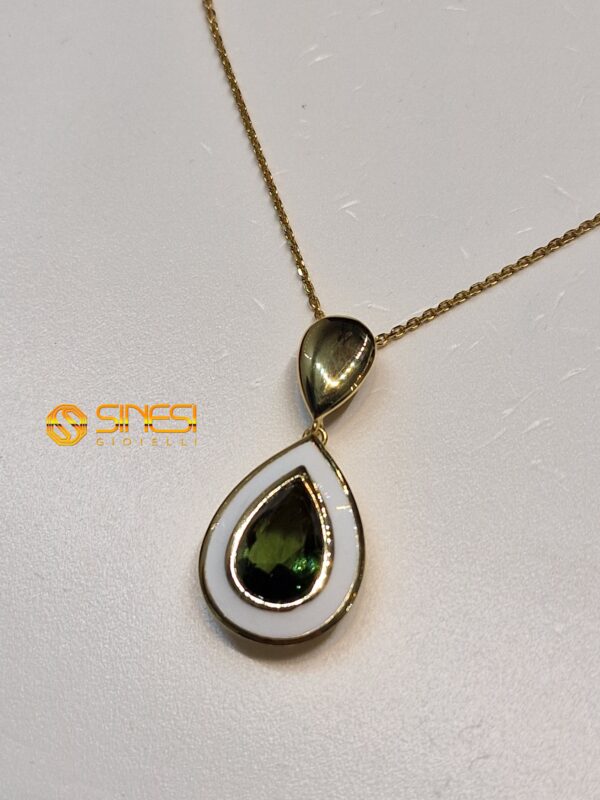 Girogola Argento 925 Smalto A Fuoco Color Bianco C