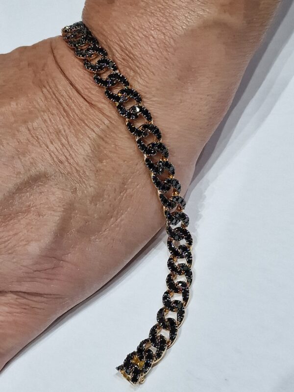 Bracciali Groumette Oro Giallo E Brillanti Neri CR - immagine 3