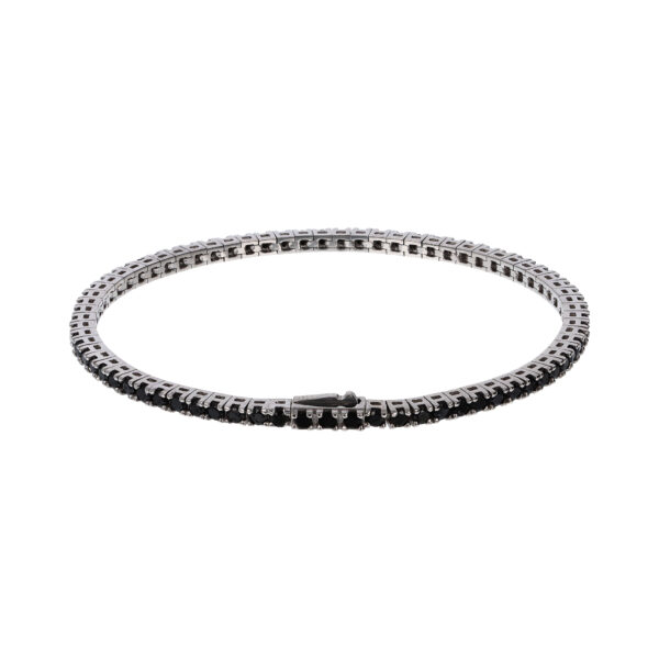 Bracciale Tennis con Cubic Zirconia Tonde Nero 19