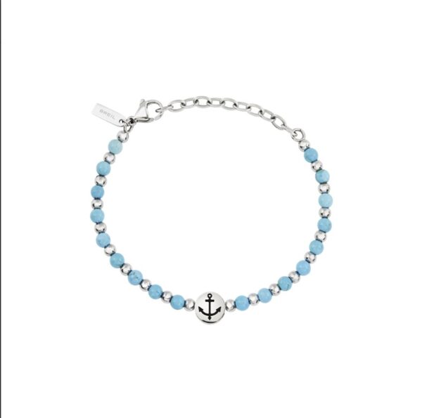 Bracciale acciaio sound wave ancora turchese Breil