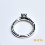 Anello oro bianco kt 18 solitario diamante - immagine 2