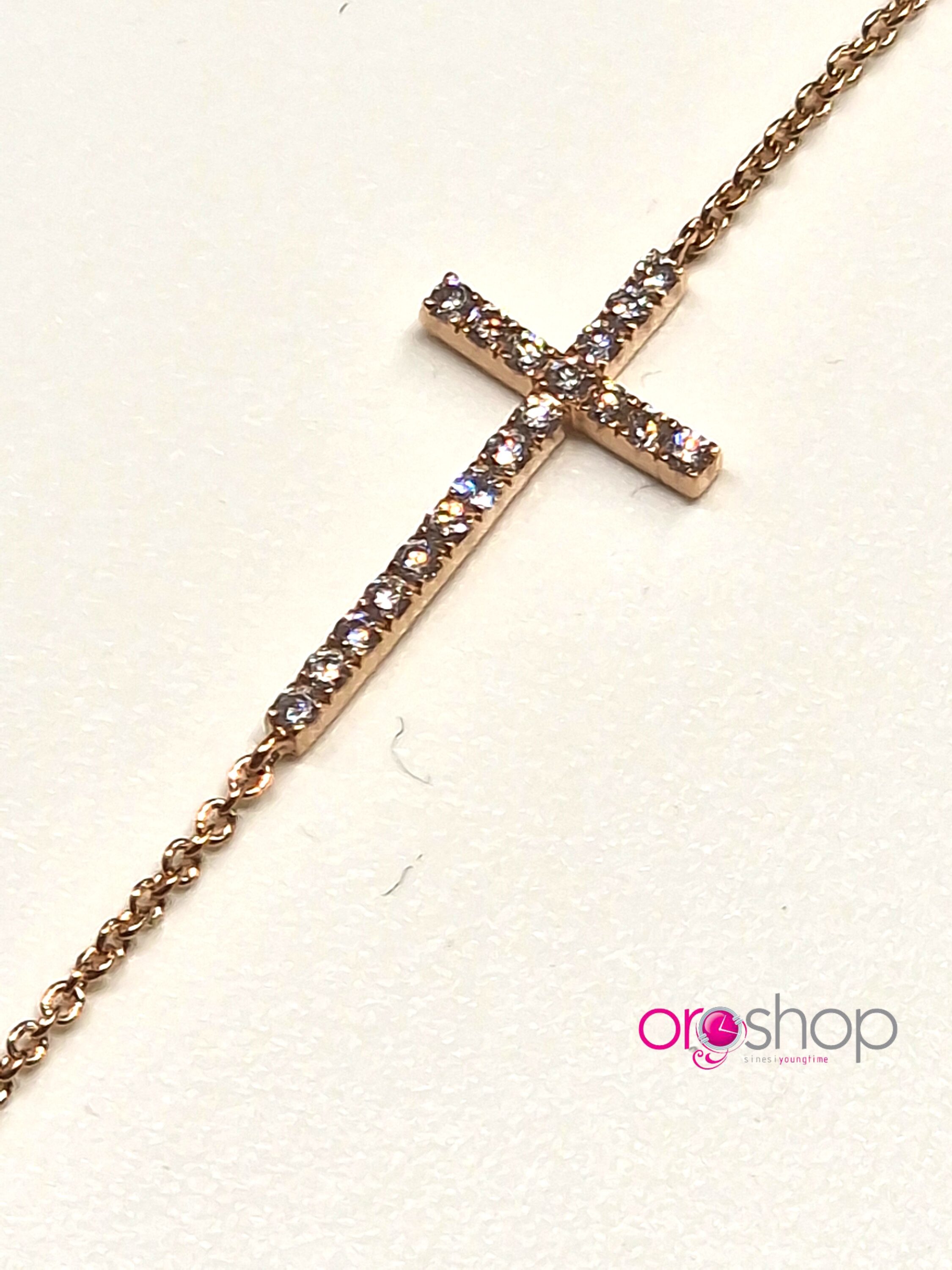 Bracciale Oro rosa kt 18 croce Crivelli b 0,10 G