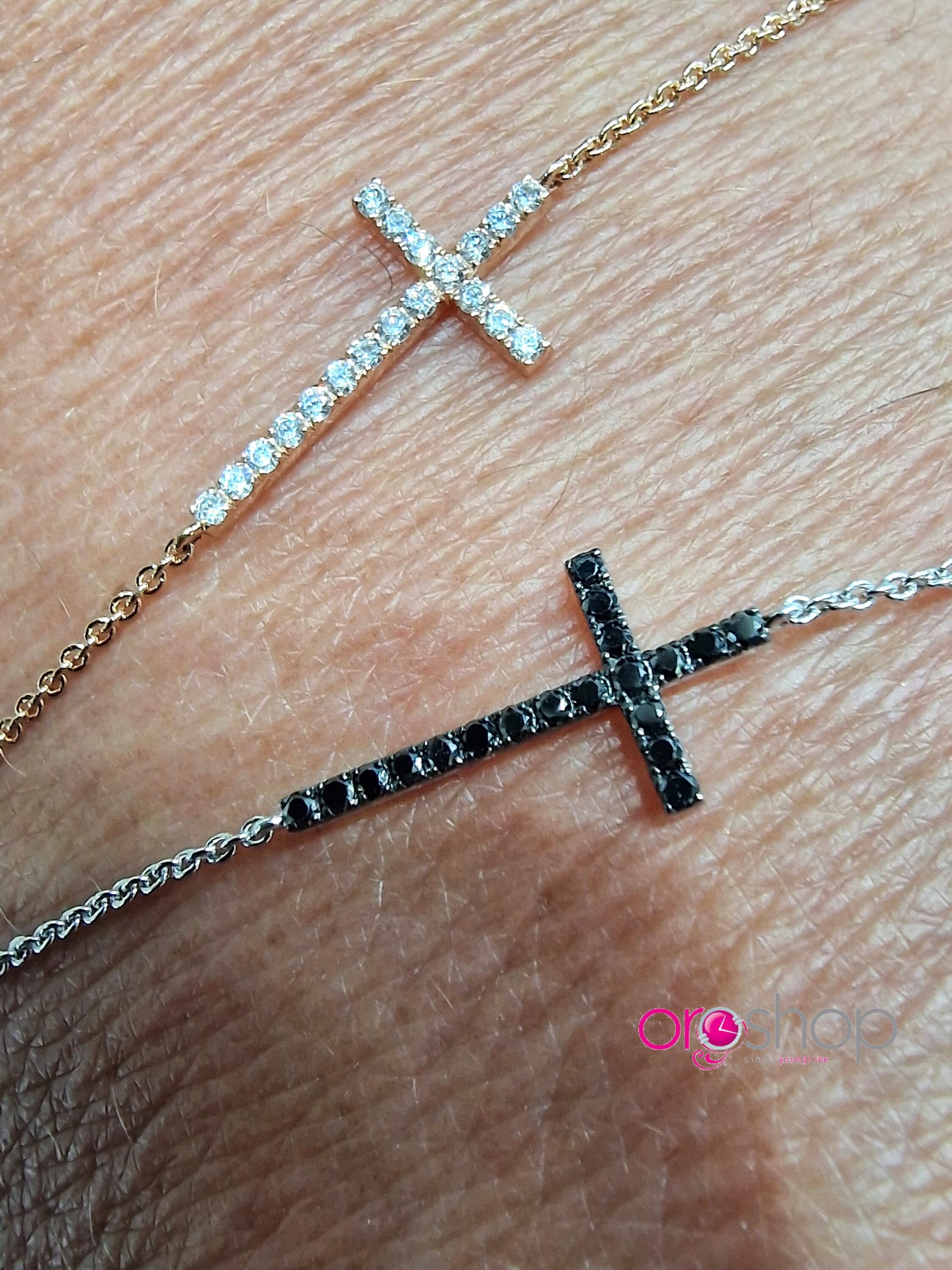 Bracciale Oro rosa kt 18 croce Crivelli b 0,10 G - immagine 4