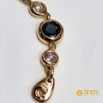 Collier pendente onice goccia diamanti bianchi ner - immagine 3