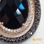 Collier pendente onice goccia diamanti bianchi ner - immagine 6