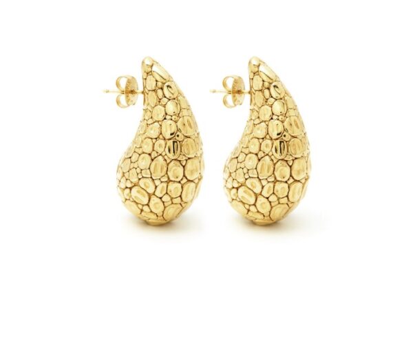 Orecchini argento 925 goccia coccodrillo dorati Gi