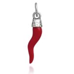 Charm argento 925 corno rosso martellato Giovanni