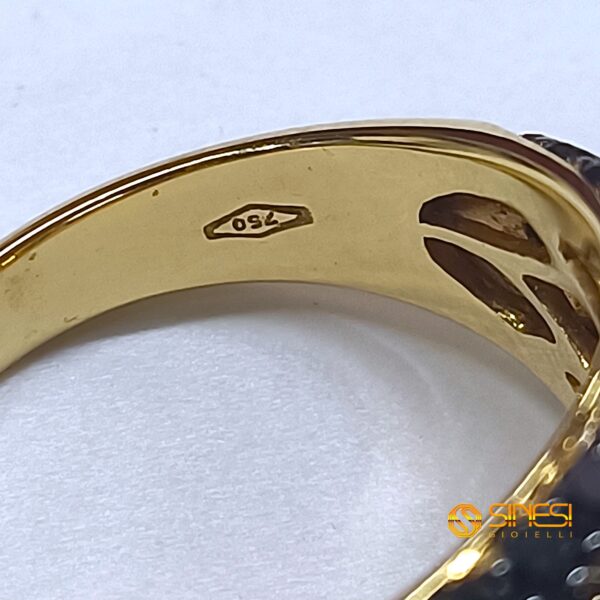 Anello topazio giallo 5,37 pavè diamanti neri 2,38 - immagine 4