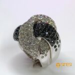Anello OB 18 kt  fascione Diamanti neri bianchi - immagine 3