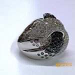 Anello OB 18 kt  fascione Diamanti neri bianchi - immagine 4