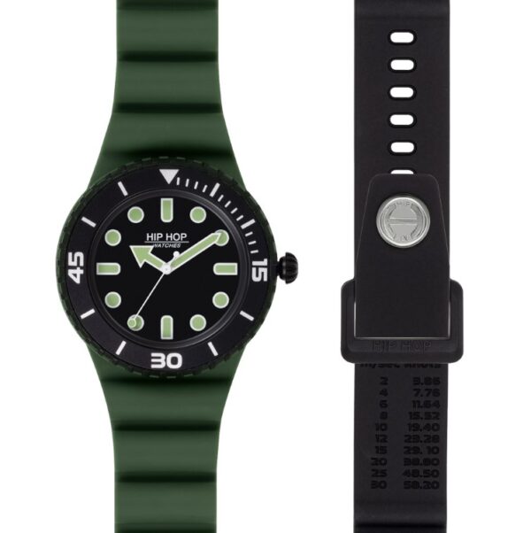 Orologio silicone solo tempo Hip Hop master verde
