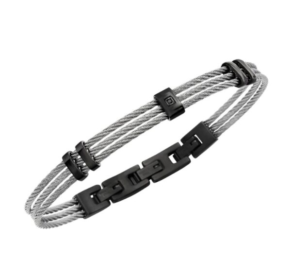 Bracciale acciaio color GUN LOOP