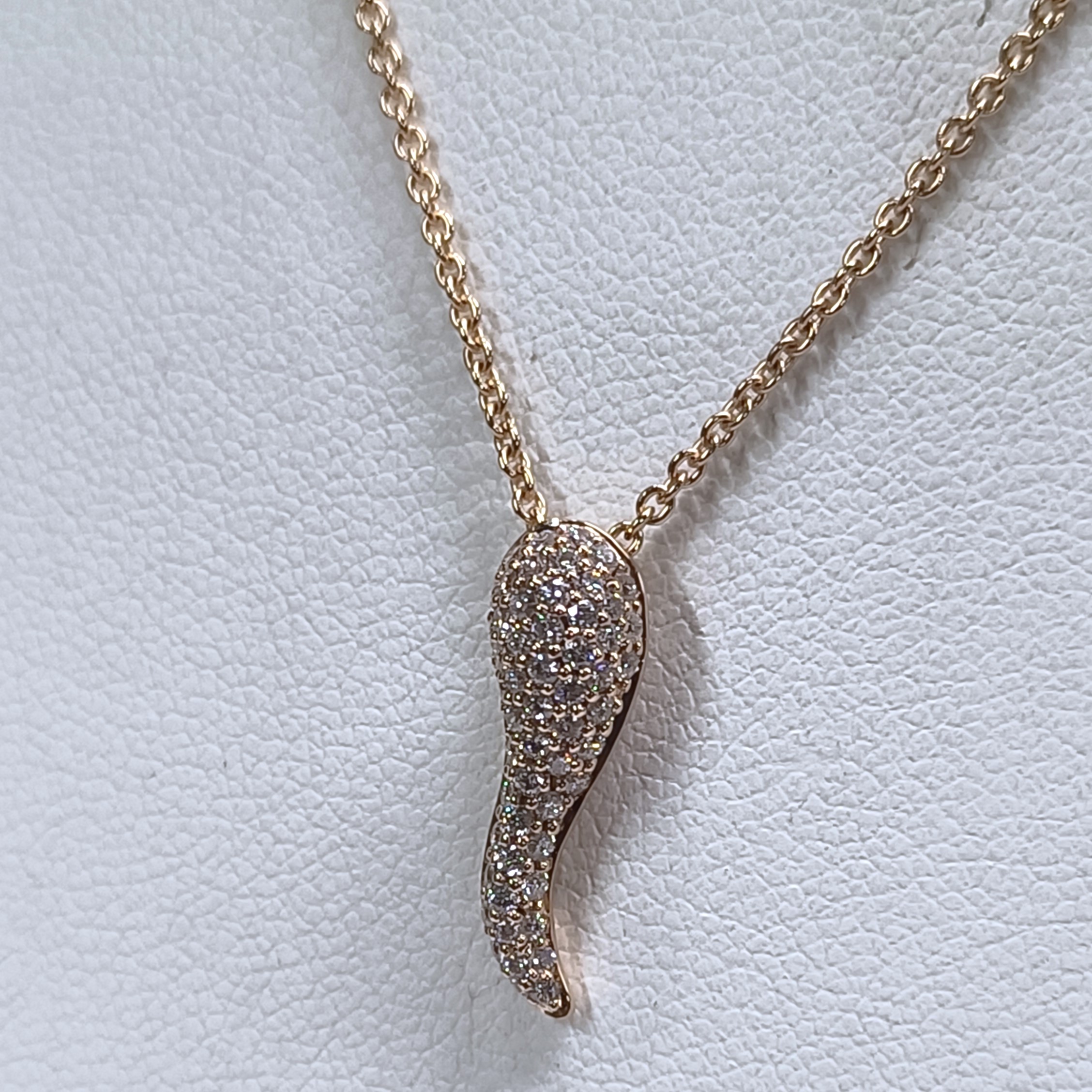 Collane oro giallo kt 18 cornetto con diamanti - immagine 4