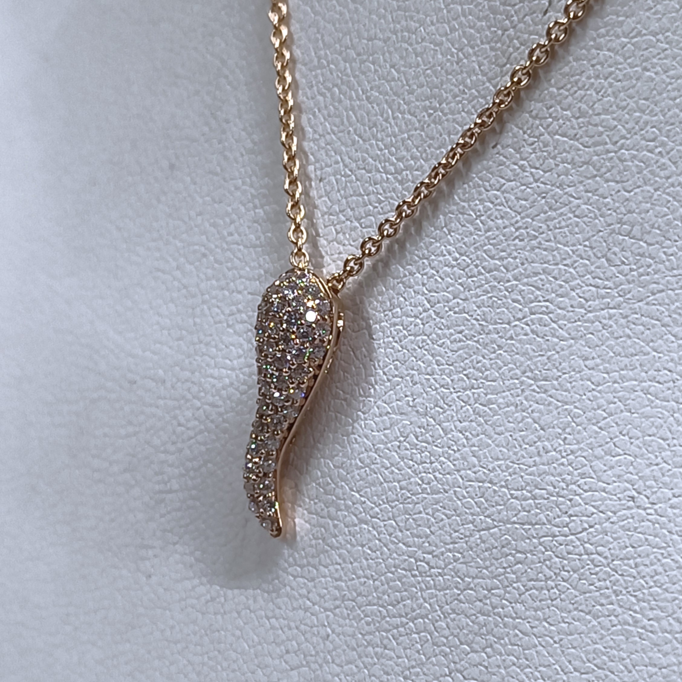 Collane oro giallo kt 18 cornetto con diamanti - immagine 3