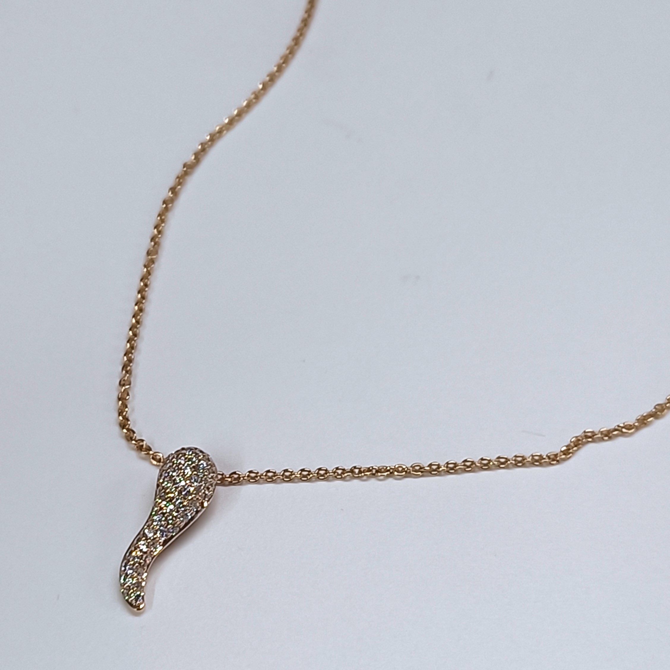Collane oro giallo kt 18 cornetto con diamanti - immagine 2