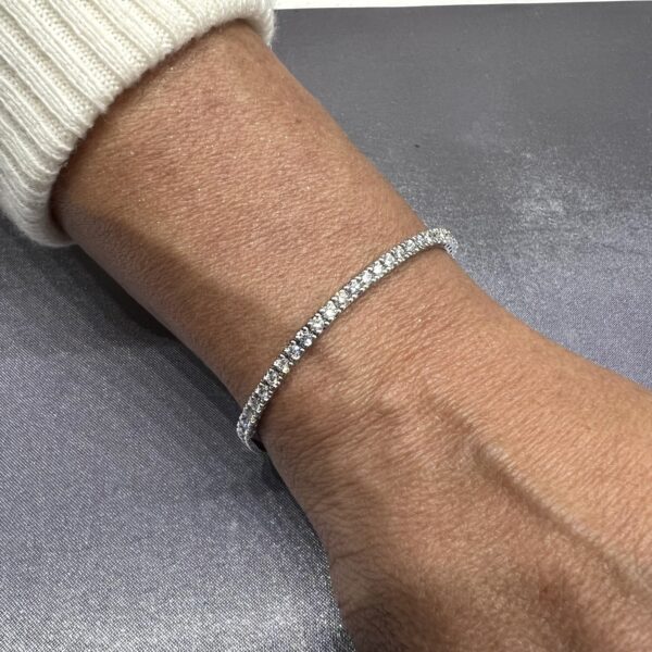 Bracciale oro bianco 18 kt Tennis 62 pietre - immagine 3